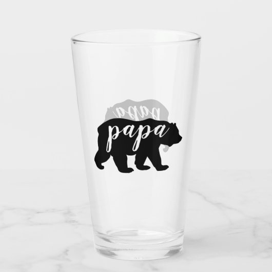 Schwarz-Weiß-Papageienbär Glas (Rückseite)