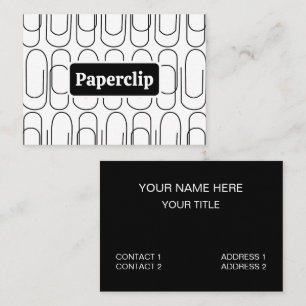 Schwarz-Weiß-Paperclip-Muster Visitenkarte