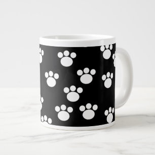 Schwarz-Weiß-Papier-Druckmuster Jumbo-Tasse