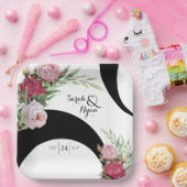 Schwarz-Weiß-Papier-Platte Pappteller (Party)