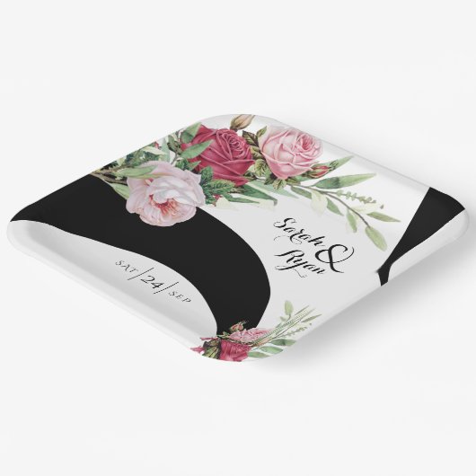 Schwarz-Weiß-Papier-Platte Pappteller (Gewinkelt)