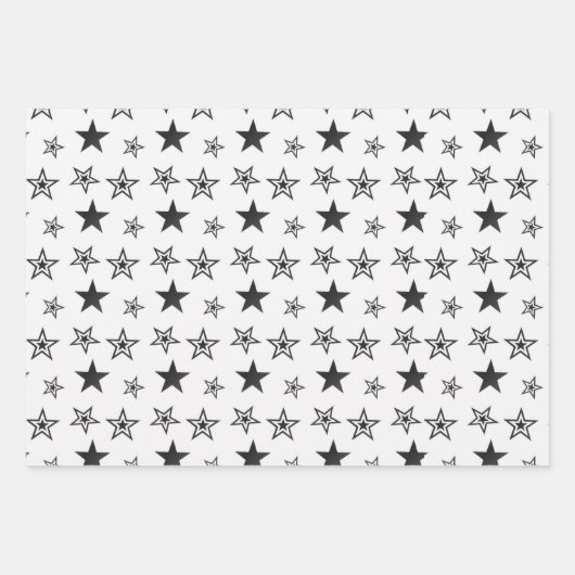 Schwarz-Weiß-Papierblatt-Set Nr. 2 Geschenkpapier Set (Vorderseite)