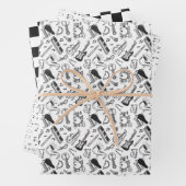 Schwarz-Weiß-Papierblätter Geschenkpapier Set (Beispiel)