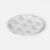 Schwarz-Weiß-Papierplatte Pappteller (Schrägansicht)