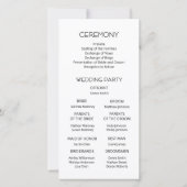 Schwarz-weiß Papierrosen | Hochzeitsprogramm (Rückseite)