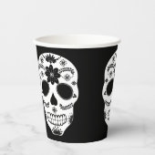 Schwarz-Weiß-Papiersorten aus mexikanischem Zucker Pappbecher (Vorderseite)