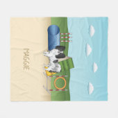 Schwarz-Weiß-Papillen mit Agility Fleecedecke (Vorderseite (Horizontal))