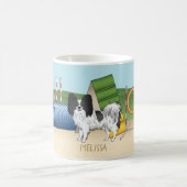 Schwarz-Weiß-Papillen mit Agility Kaffeetasse (Mittel)