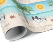 Schwarz-weiß Papillon Dog Tropical Summer Beach Geschenkpapier (Rolleneckpunkt)