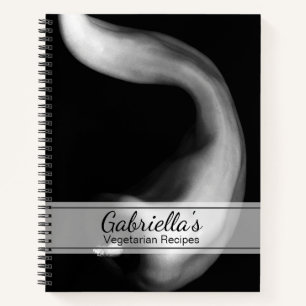 Schwarz-Weiß Paprika vegetarisches Rezept Notizblock