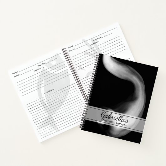 Schwarz-Weiß Paprika vegetarisches Rezept Notizblock (Innenseite)