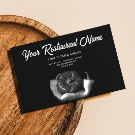 Schwarz-Weiß-Paprikaschoten Farm to Table Restaura Telefonnummerkarte