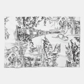 Schwarz-Weiß-Paris-Eiffel-Toile Geschirrtuch (Horizontal)