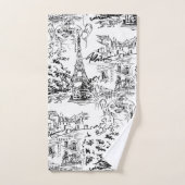 Schwarz-Weiß-Paris-Eiffelturm-Badetuch-Set Badhandtuch Set (Handtuch)