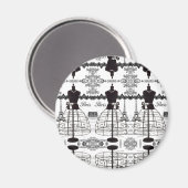 Schwarz-weiß Paris Fashion Mannequin Magnet (Vorderseite/Rückseite)