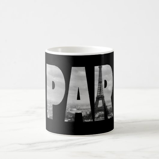 Schwarz-Weiß-Paris Kaffeetasse (Mittel)