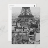 Schwarz-Weiß-Paris-Luftbild Postkarte (Vorne/Hinten)