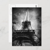 Schwarz-Weiß-Paris-Postkarte, der Eiffelturm Postkarte (Vorne/Hinten)