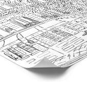 Schwarz-Weiß-Pariser Ecke Poster (Ecke)