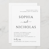 Schwarz-Weiß-Partei mit einfacher minimaler Beteil Einladung (Vorne/Hinten)