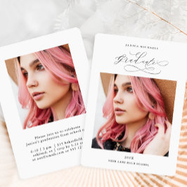 Schwarz-Weiß-Partei mit zwei Fotos Einladung