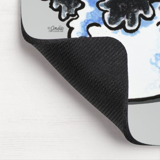 Schwarz-weiß Parti Cocker Spaniel Mousepad (Ecke)