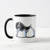 Schwarz-weiß Parti Cocker Spaniel Tasse (Links)
