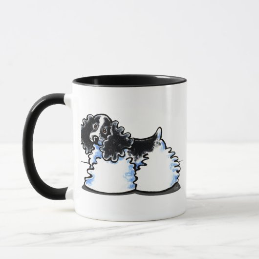 Schwarz-weiß Parti Cocker Spaniel Tasse (Links)