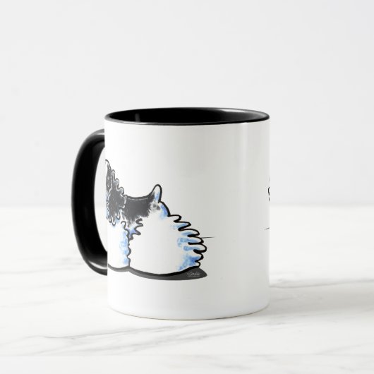Schwarz-weiß Parti Cocker Spaniel Tasse (Vorderseite Links)