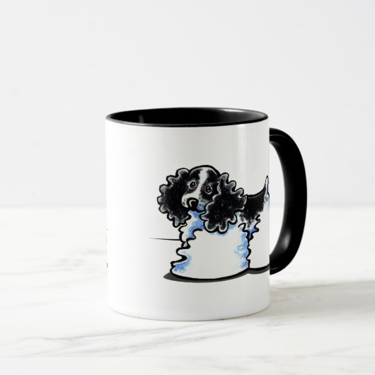 Schwarz-weiß Parti Cocker Spaniel Tasse (VorderseiteRechts)