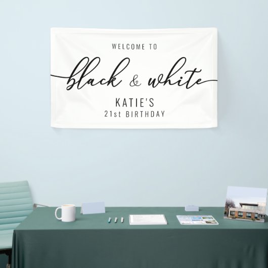Schwarz-Weiß-Party Banner (Messeveranstaltung)