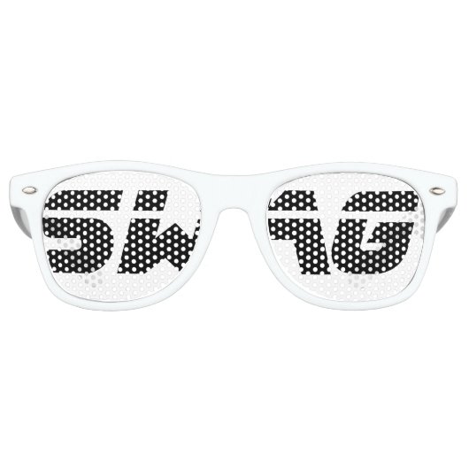 Schwarz-Weiß-Party-Brille Sonnenbrille (Vorderseite)