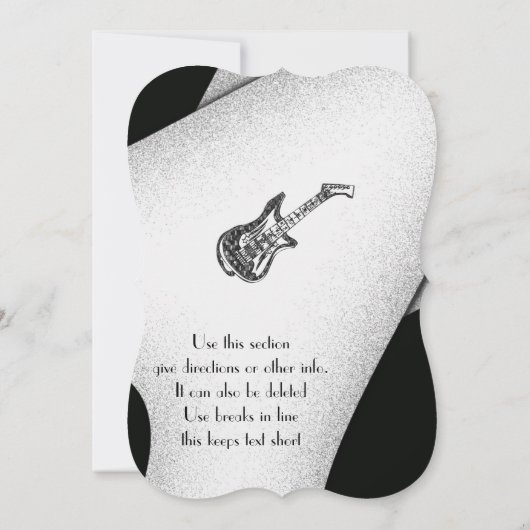 Schwarz-Weiß-Party Einladung (Rückseite)