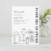 Schwarz-Weiß-Party Einladung (Stehend Vorderseite)