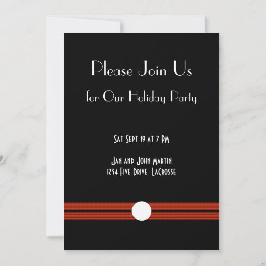 Schwarz-Weiß-Party Einladung (Rückseite)