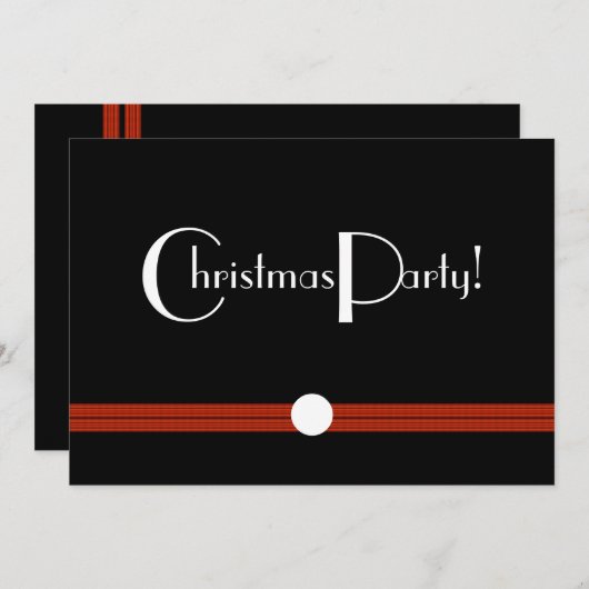 Schwarz-Weiß-Party Einladung (Vorne/Hinten)