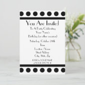 Schwarz-Weiß-Party Einladung (Stehend Vorderseite)