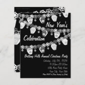 Schwarz-Weiß-Party Einladung (Vorne/Hinten)