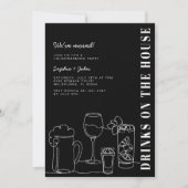Schwarz-Weiß-Party Einladung (Vorderseite)