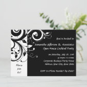 Schwarz-Weiß-Party Einladung für Unternehmen (Stehend Vorderseite)