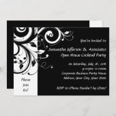 Schwarz-Weiß-Party Einladung für Unternehmen (Vorne/Hinten)