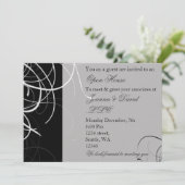 Schwarz-Weiß-Party Einladung für Unternehmen (Stehend Vorderseite)