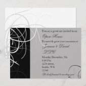 Schwarz-Weiß-Party Einladung für Unternehmen (Vorne/Hinten)