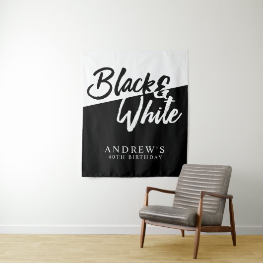 Schwarz-Weiß-Party, Hintergrund des Fotos Wandteppich (Beispiel)