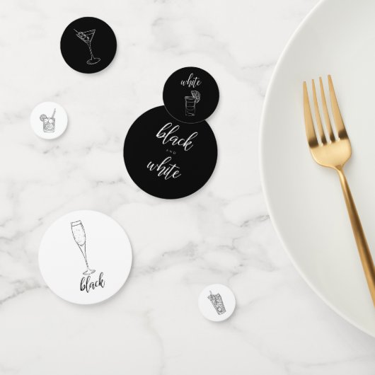 Schwarz-Weiß-Party Konfetti (Gruppe)