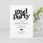 Schwarz-Weiß-Party - Moderne, kühle Typografie Einladung (Stehend Vorderseite)