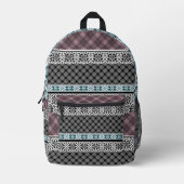 Schwarz-Weiß-Patchwork-Spitze Bedruckter Rucksack (Vorderseite)