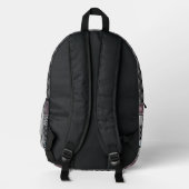 Schwarz-Weiß-Patchwork-Spitze Bedruckter Rucksack (Rückseite)