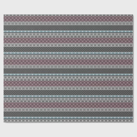 Schwarz-Weiß-Patchwork-Spitze Geschenkpapier (Flach)