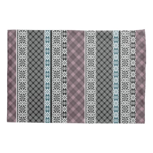 Schwarz-Weiß-Patchwork-Spitze Kissenbezug (Rückseite)